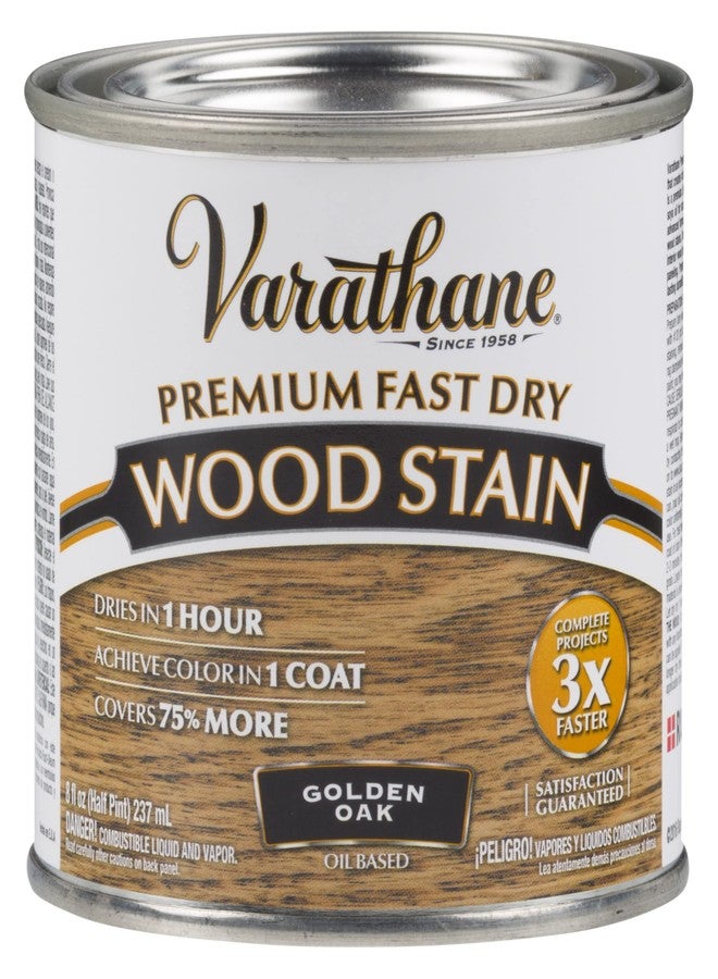 VARATHANE Rust-Oleum Varathane 262021 Premium Fast Dry Wood Stain, Golden Oak, (Half Pint/236ml) - Image 1